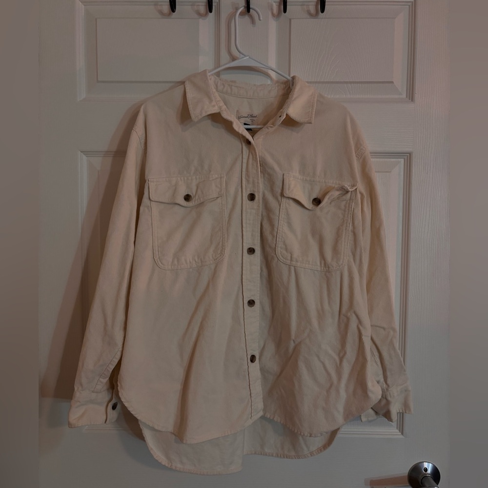 Off white flannel button up